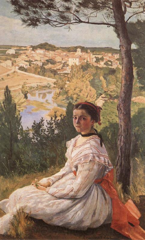 Frederic Bazille View of the Village of Castelnau-le-lez Spain oil painting art